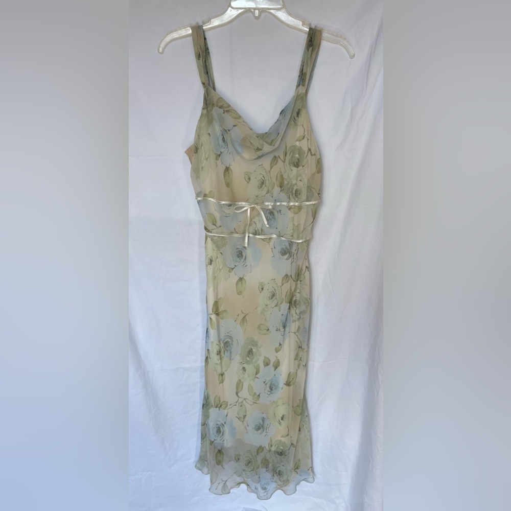 Cream Chiffon Dress with Florals